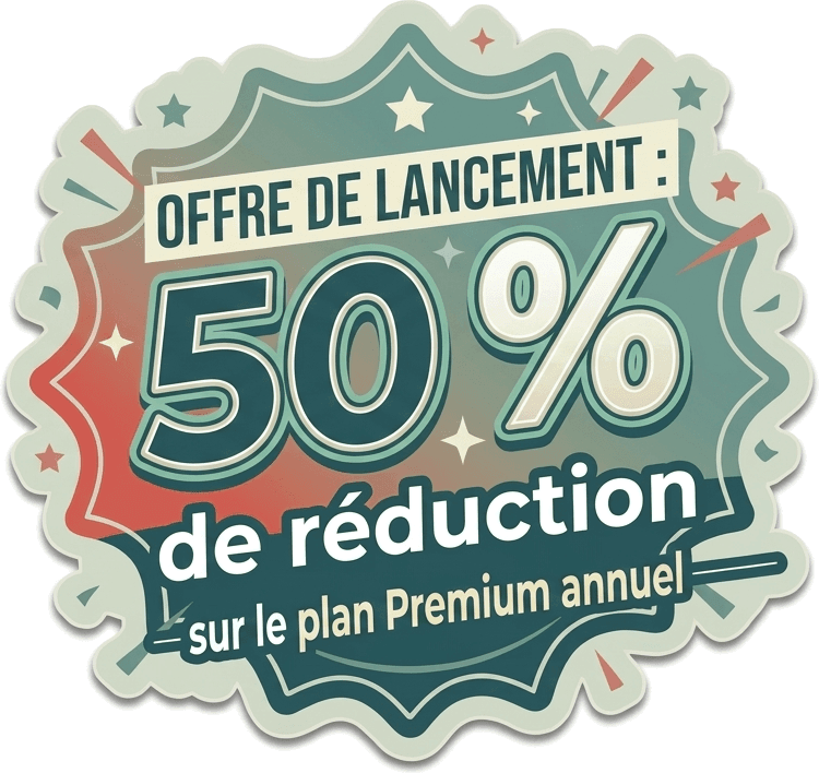 Offre de lancement : 50 % de réduction sur le plan annuel Premium